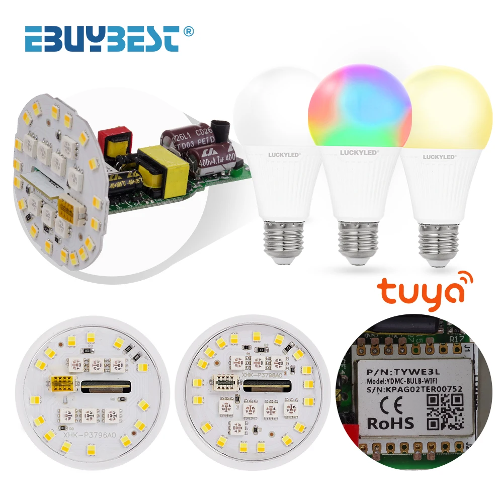Смарт лампы Wifi Alexa 7W 9W AC 85 265V E27 Светодиодная лампа с регулируемой яркостью RGB