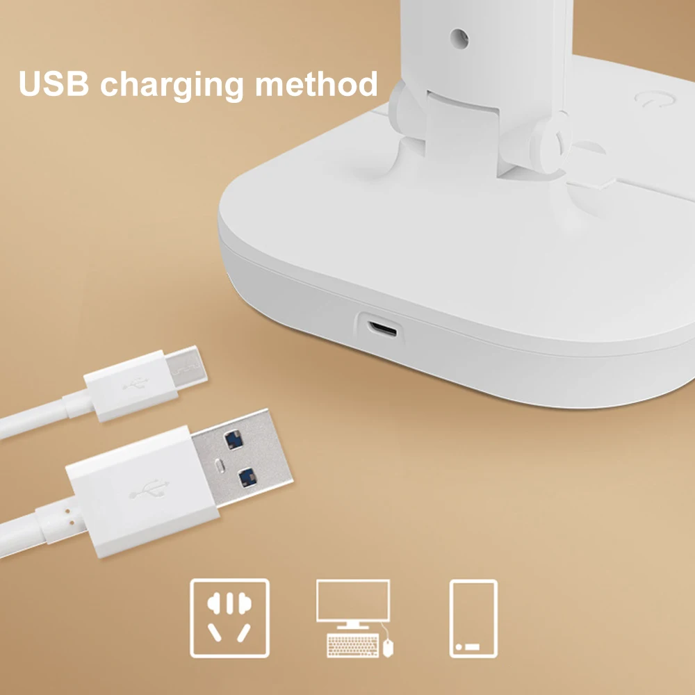 Junejour Регулируемый USB Перезаряжаемый для чтения 7 Вт Светодиодный настольный светильник сенсорный контроллер Яркость защита глаз светодиодный светильник горячая распродажа