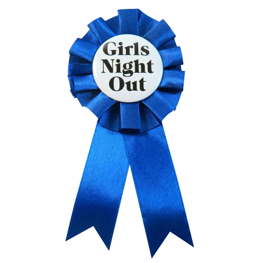 Bluerdgirlsnightout Blue ribbon badge round team bride button glitter plaque Girls on tour happy birthday princess pin zebra bride to be hen party - Цвет: Bluerdgirlsnightout
