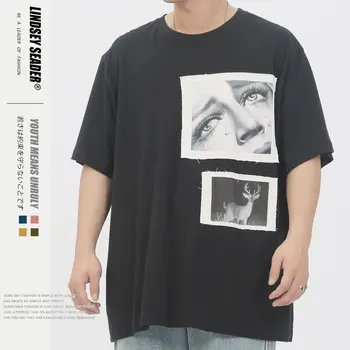 

Lindsey Seader 2020 Hip Hop T Shirt Patches Vintage Black T-shirts Streetwear Harajuku Men Oversize Tshirt Short Sleeve Tops Tee