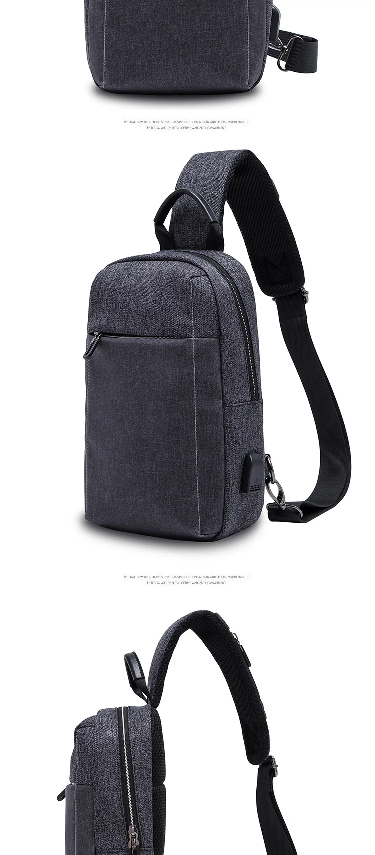 Multi-function Men's chest bag charging business one-shoulder Messenger bag Men large-capacity household leisure bags B45-60
