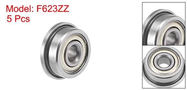 F623ZZ 5Qty Uxcell F623ZZ фланцевый шарикоподшипник 3x10x4 мм экранированные хромированные Подшипники 5 шт - Цвет: F623ZZ 5Qty