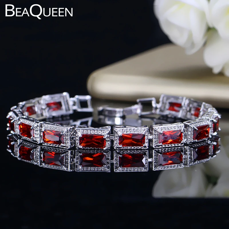 BeaQueen элегантные тибетские женские Украшения большие квадратные красные