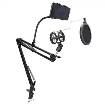 

pie de microfono Microphone Suspension Arm Bracket for MIC Clip Bracket Workbench Mounting Clip Spray Guard mic