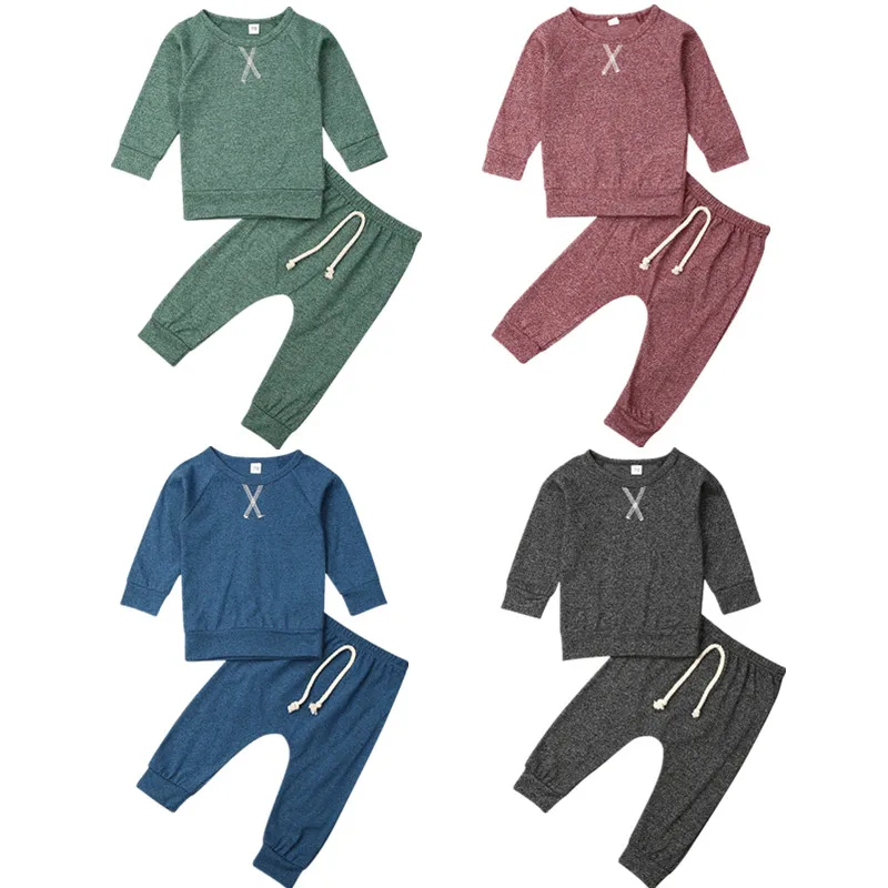 

0-24M Newborn Infant Baby Boy Girl Clothes T-shirt Top+Pants Kids Outfits Set