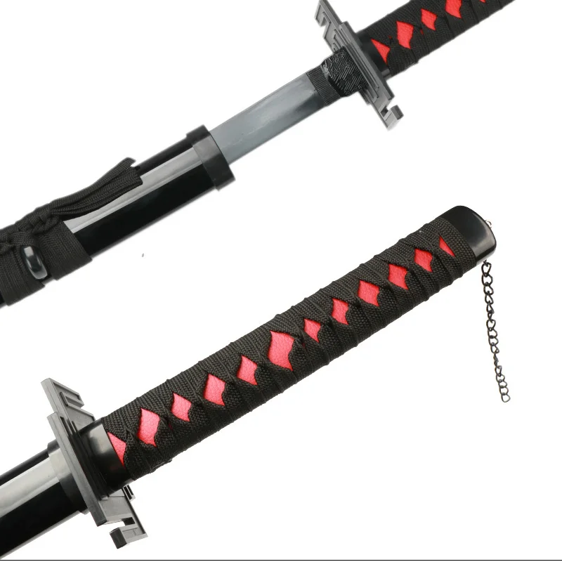 41 inch Kurosaki Ichigo Katana Black Wood Blade Zangetsu Decorative High Quality Cosplay Prop with Sword holder and belt 5