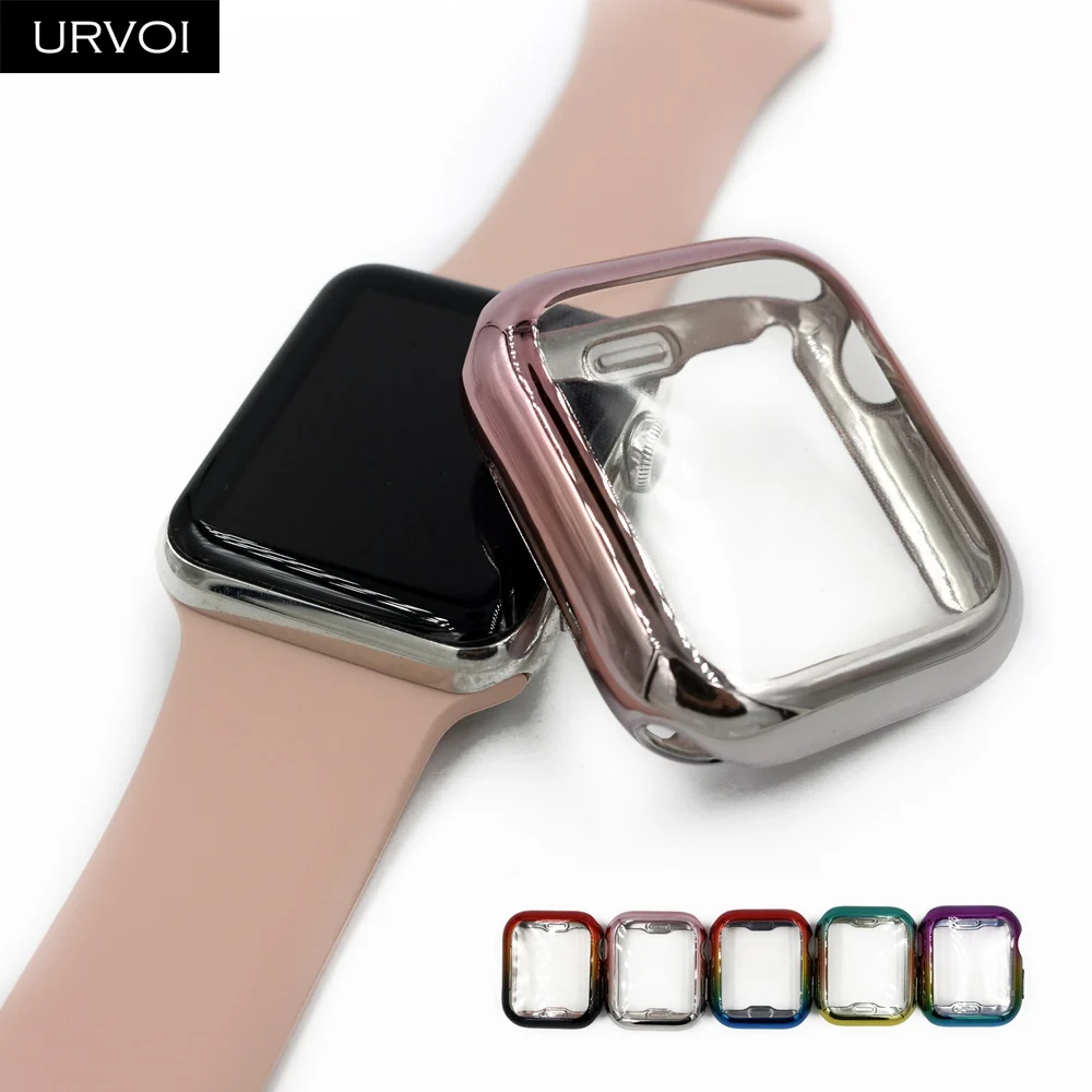 URVOI чехол для apple watch series 5 4 3 2 чехол для iwatch градиентный цвет TPU полное покрытие протектор ультра-тонкий 40 44 мм