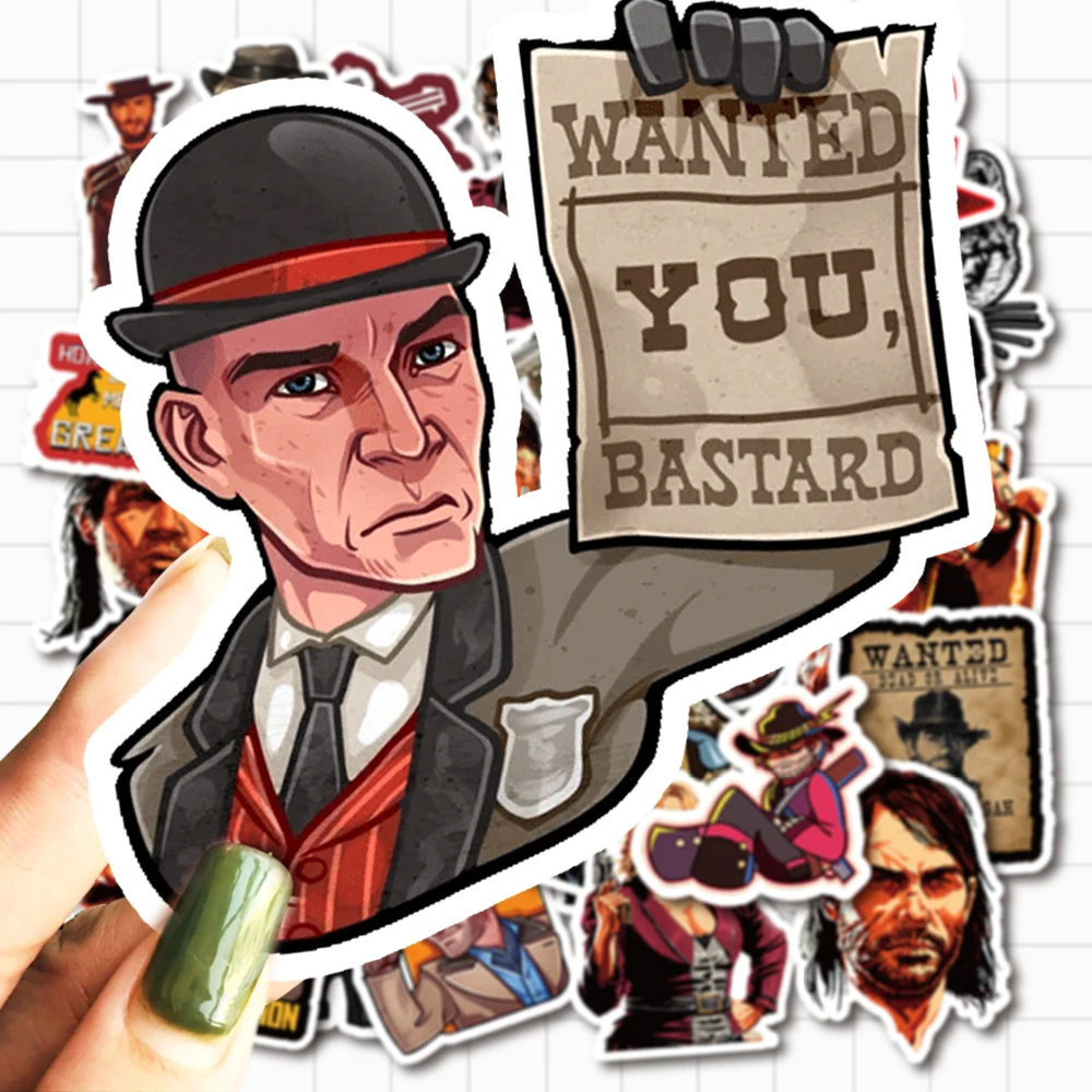 VANMAXX 50 шт. RDR2 Приключения игры граффити наклейки водонепроницаемый ПВХ наклейка для ноутбука Бутылка Воды Шлем велосипедный багаж автомобиля