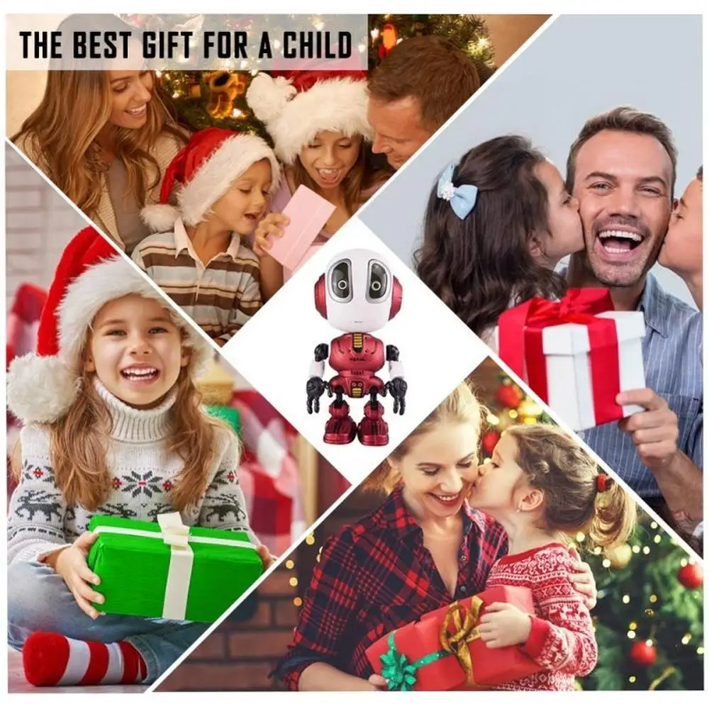 Smart Touch Sensing Talking Robot Toy Head Touch-Sensitive LED Lights Alloy Robot Toys For Kids Gift Red Green Blue Boy Toys 5