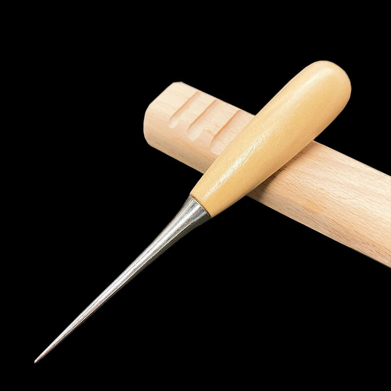 MIUSIE 1 шт. Дырокол Профессиональный тканевый шило швейный инструмент отверстие для пробивки отверстий в коже деревянная ручка сталь шило ремесло сшивание кожа