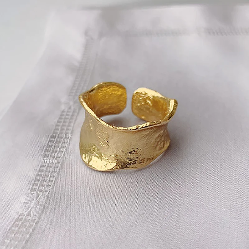 Chunky Gothic Big Bling Adjustable Gold Silver Color Rings For Women Ladies Luxury Irregular Geometric Jewelry Gifts SR2255 - Image 2