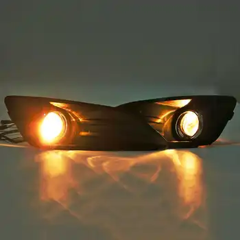 

Hot 1 Set 12v H8 Car Fog Light And Cover Grill Kit For Ford Fiesta 2013-2017 Front Bumper Fog Lamp Drl Driving Lamp Harness Swit