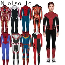 N-olsollo, модные комбинезоны, детские комбинезоны, косплей, комикс, повседневные боди, полиэстер/спандекс, высокий ворот, молния, сексуальный комбинезон, комбинезон