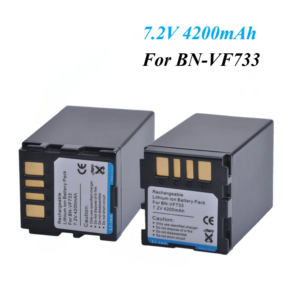 

2pcs 4200mAh BN-VF733 BNVF733 Battery for JVC GR-D240 GR-D290AH GR-DF570 GR-D246 GR-D290US GR-DF590 GR-D247, BN VF733