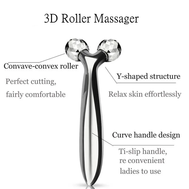 3D Roller Massager 360 Rotate Thin Face Full Body Shape Massager Lifting Wrinkle Remover Facial Massage Tool Y Shape Massager (2)
