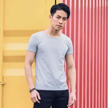 

10091-Men's casual t-shirt men's summer short-sleeved shirt fashion simple round neck t-shirt