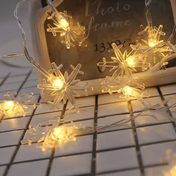 

1M 10Leds Christmas Tree Snow Flakes Led String Fairy Light Xmas Party Home Wedding Garden Garland Christmas Decorations Outdoor