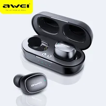 AWEI TWS 5,0 Bluetooth наушники настоящие беспроводные наушники Беспроводная зарядка наушники гарнитура с микрофоном для iPhone Xiaomi