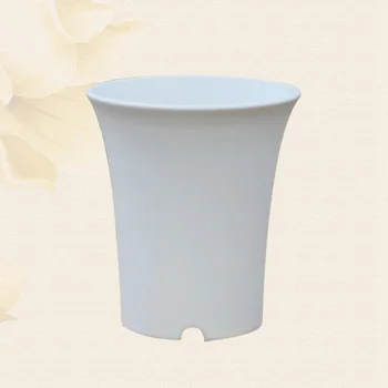 

1pc Plastic Round Succulents Pots Flower Planter for Home Office or Garden Decoration(Extra Small White)