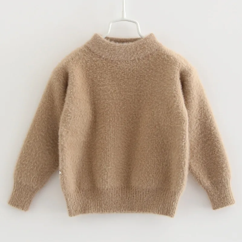 

2019 Winter Baby Sweater Infant Plain Khaki Crew Neck Boys Girls Pullover 1 2 3 4 5 6 Years Old Toddler Baby Clothes OKW195003