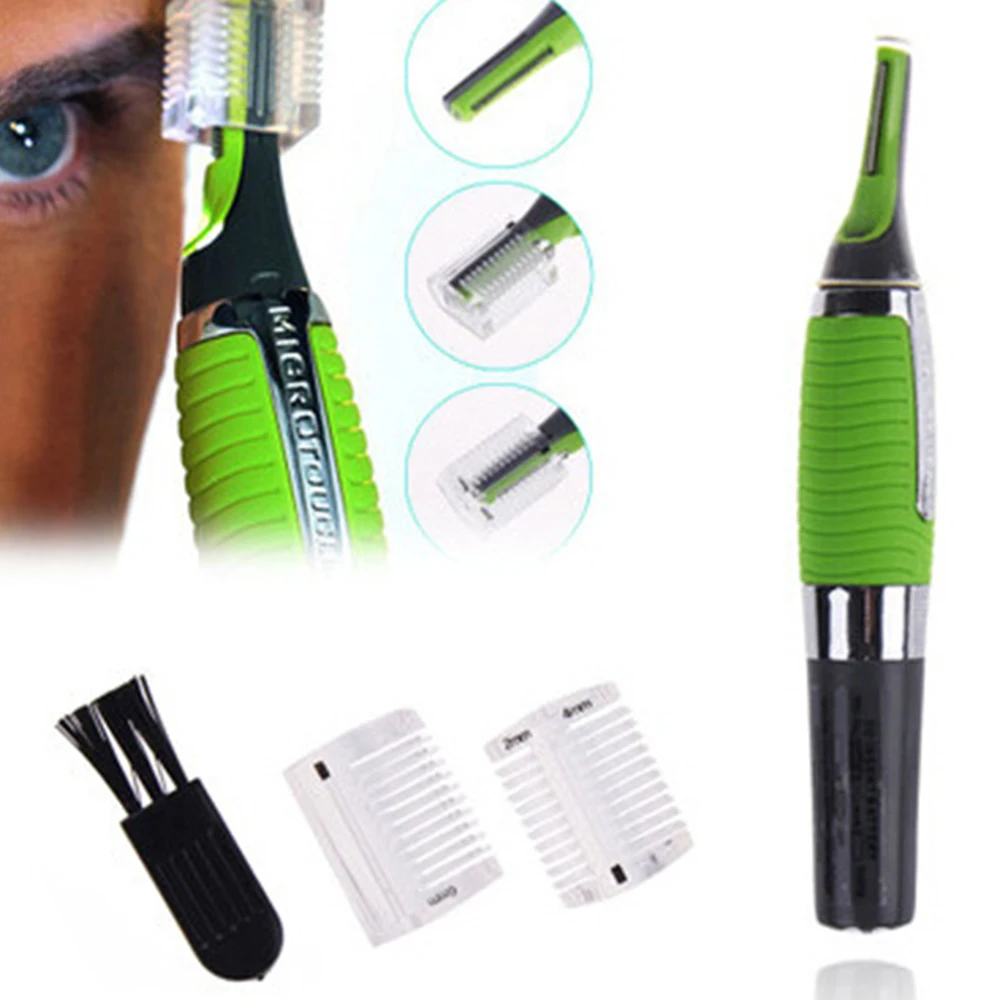 

Green multifunctional Eyebrow Ear Nose Trimmer Removal Clipper Shaver Personal Electric Face Care Hair Trimer With LED Light