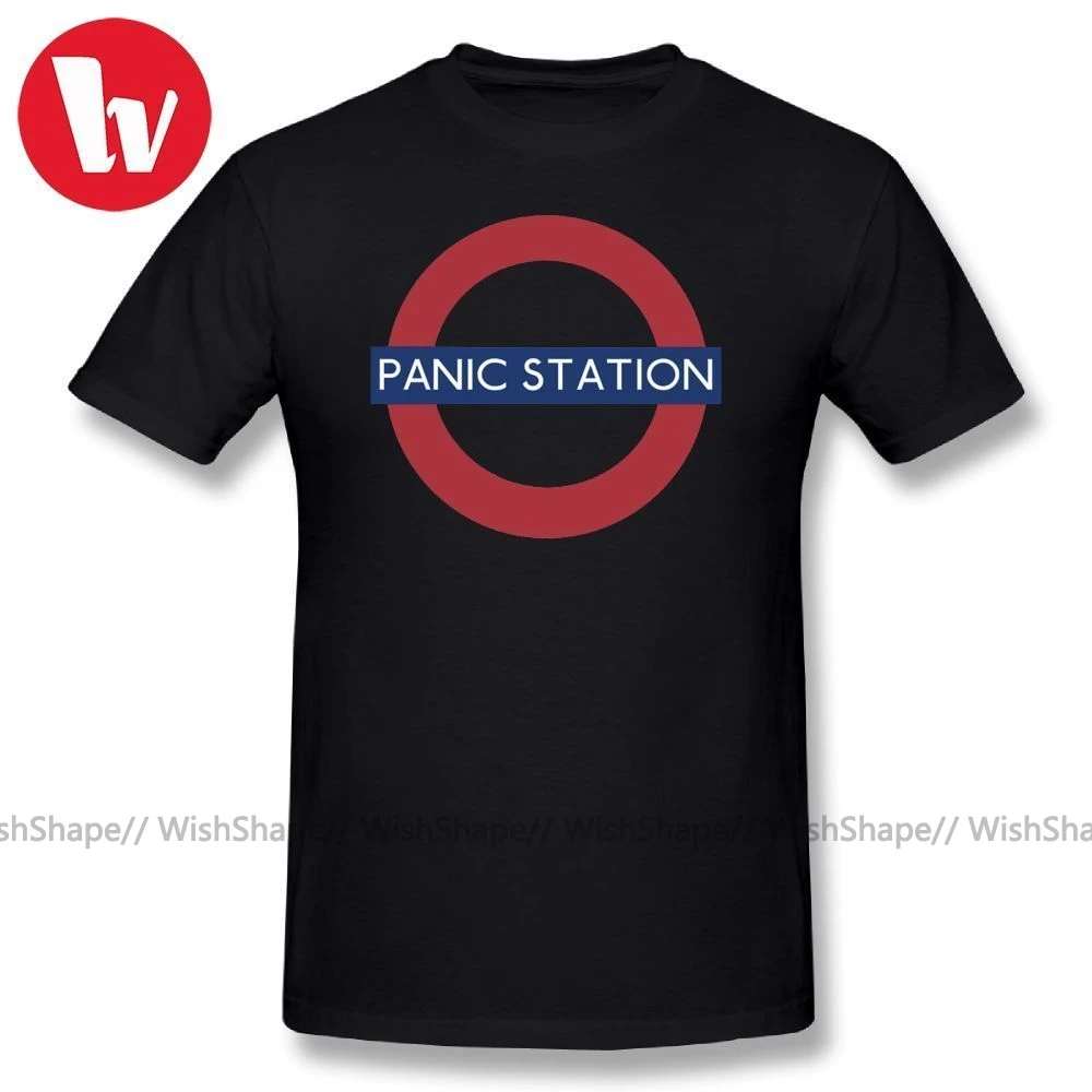 Мужская футболка с буквенным принтом Muse Летняя Пляжная надписью Panic Station