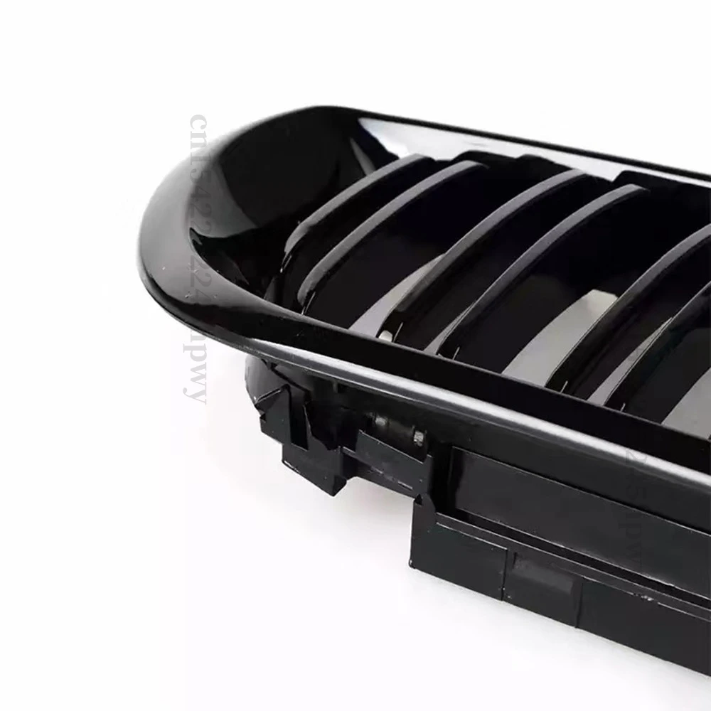 For BMW E46 4 Door 4D 3 Series 2002 2003 2004 2005 318i 320i 325i 330i Grillles Gloss Black Front Kidney Double Slat Grill