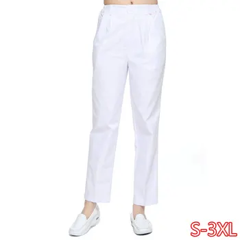 

Nurse Pants White Custom Winter And Summer Elastic Waist Work Pants Pink Blue Nurse Clothes Doctor Pants