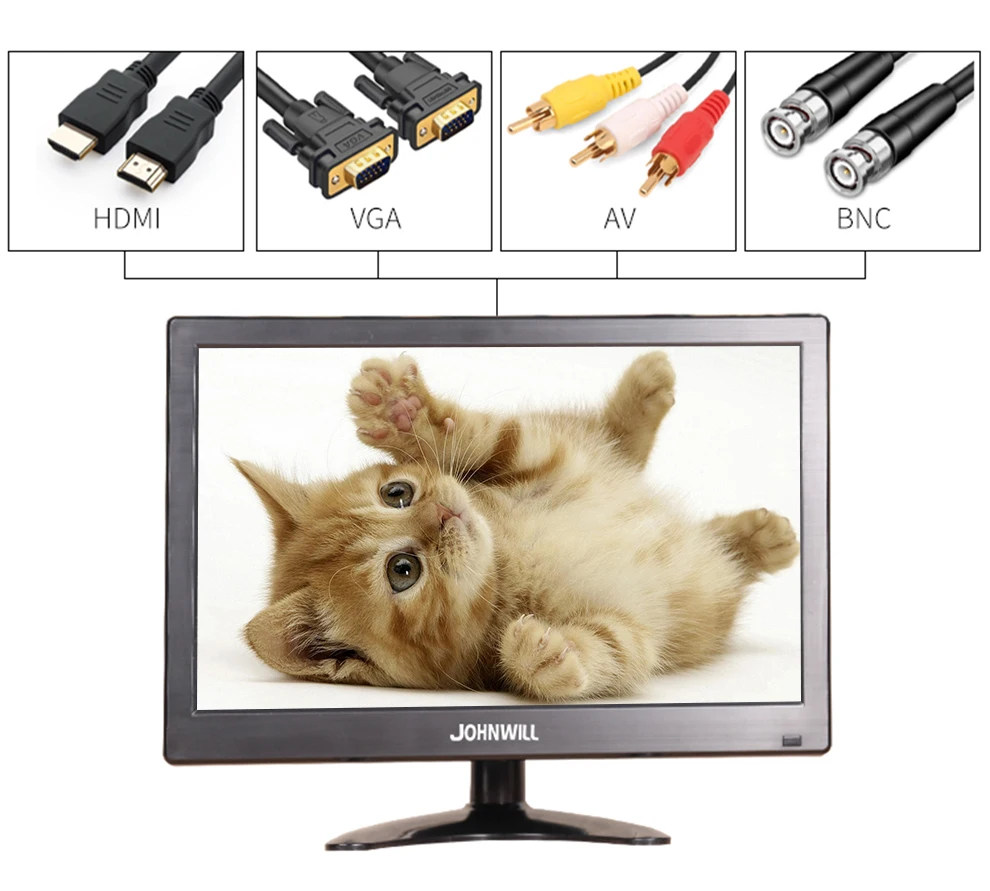 Monitor de Jogos dc para Raspberry Novo Polegada Pequeno Monitor Portátil pc Ips 1080 p Display Hdmi Vga Usb Bnc av v pi 12 Lcd hd - Imagem 4