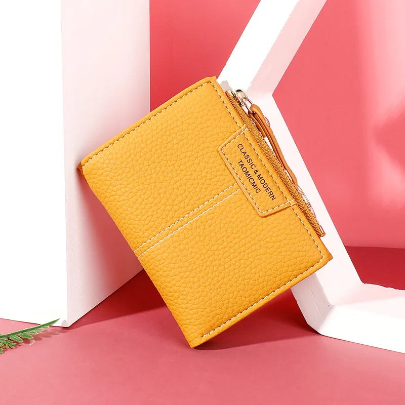 

2020 new women's wallet fashion short zipper two fold wallet women Korean version multi-functional zero wallet small wallet