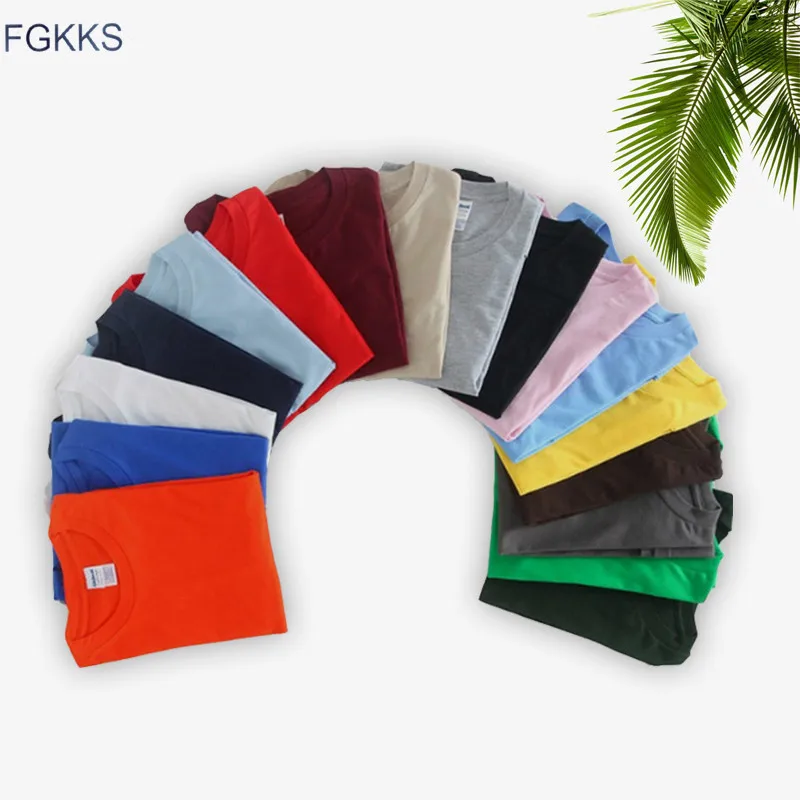 FGKKS Новая мужская летняя «дышащая» Футболка Модные мужские футболки одноцветная уличная простота Wild tee top