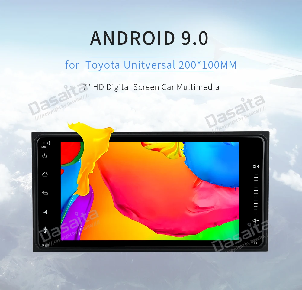 Best Android 9.0 car radio 4GB + 32GB Rom with 7" 1080P video for Toyota Corolla Camry Prado RAV4 Hilux 0