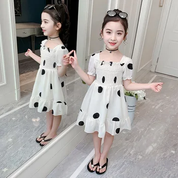 

Dresses For Girls Summer Children Dot Party Dress Girls Elegant Dress Fashion Teen Clothes For Girls Costume 4 6 8 10 12 Years