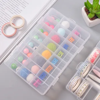 

24/15 /36Grid Plastic Removable Stationery Storage Box Nail Art Finishing Rubber Band Jewelry Bait Eyelash Ear Nail Medicine Box
