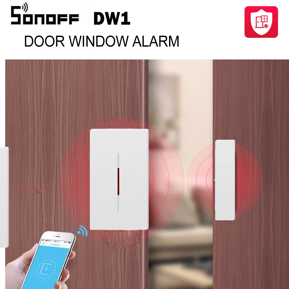 Sonoff РЧ мост 433 МГц Wifi преобразователь сигнала PIR 2 Датчик и DW1 дверной и оконный датчик сигнализации работа с eWelink Alexa Google Home