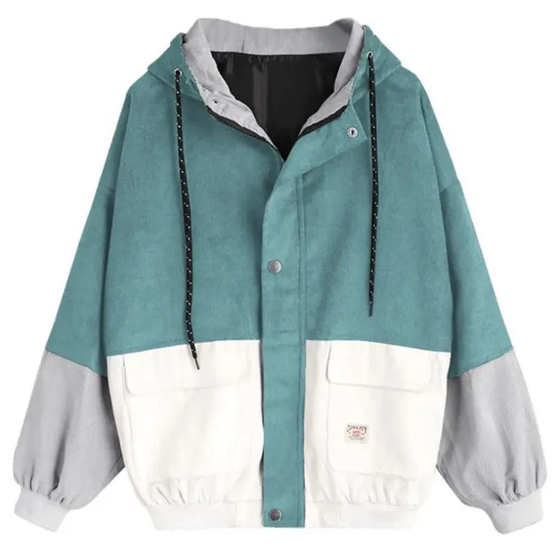 

Women Warm Long Sleeve Patchwork Color Velvet Loose Zipper Lightweight Hooded 2019 Autumn Sweater Jacket Sweatshirts