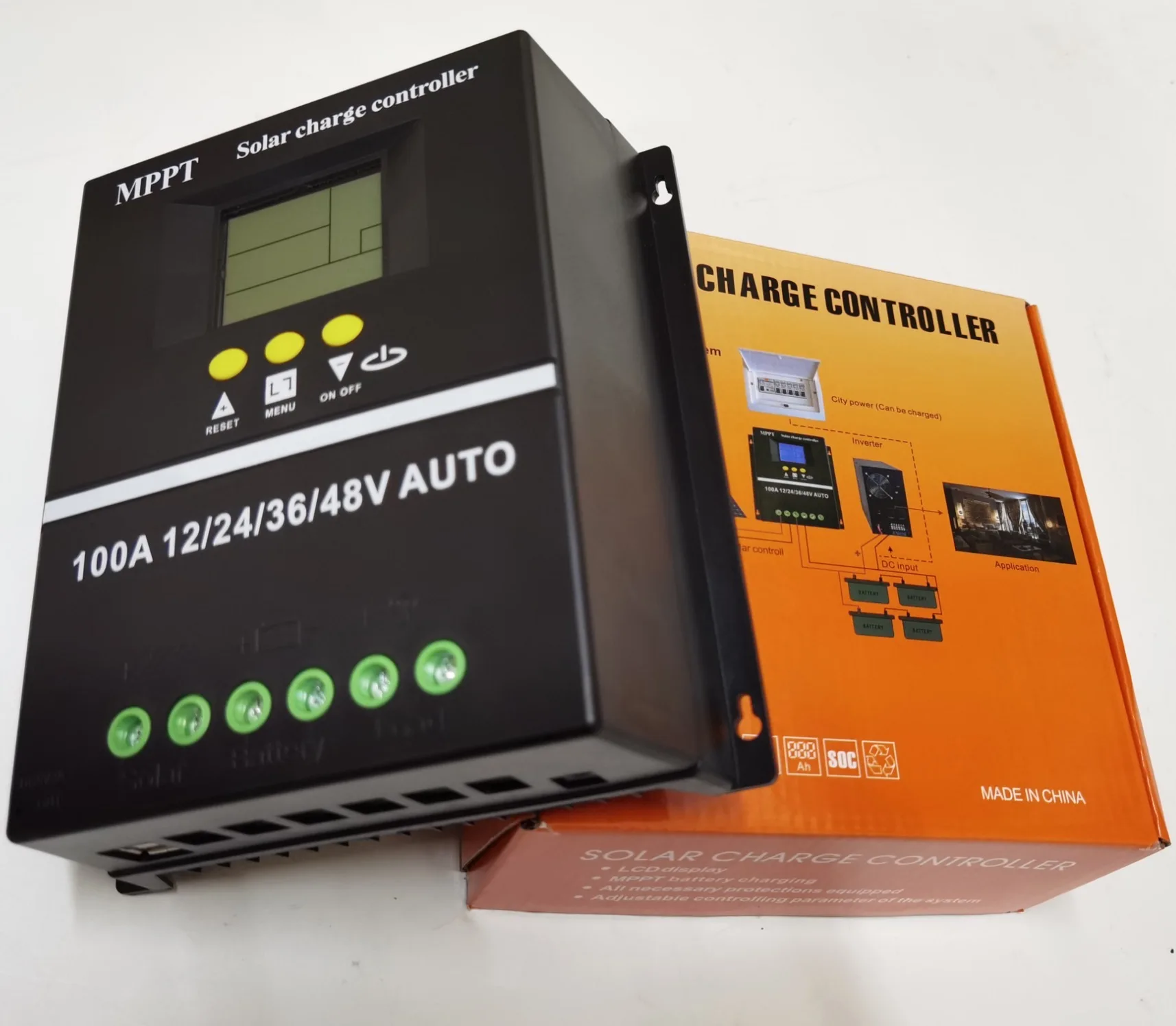 Snaterm-Herramienta de controlador de carga Solar, regulador inteligente de batería de Panel Solar, plomo ácido/litio, 60A, 80A, 100A, MPPT, 12V, 24V, 36V, 48V