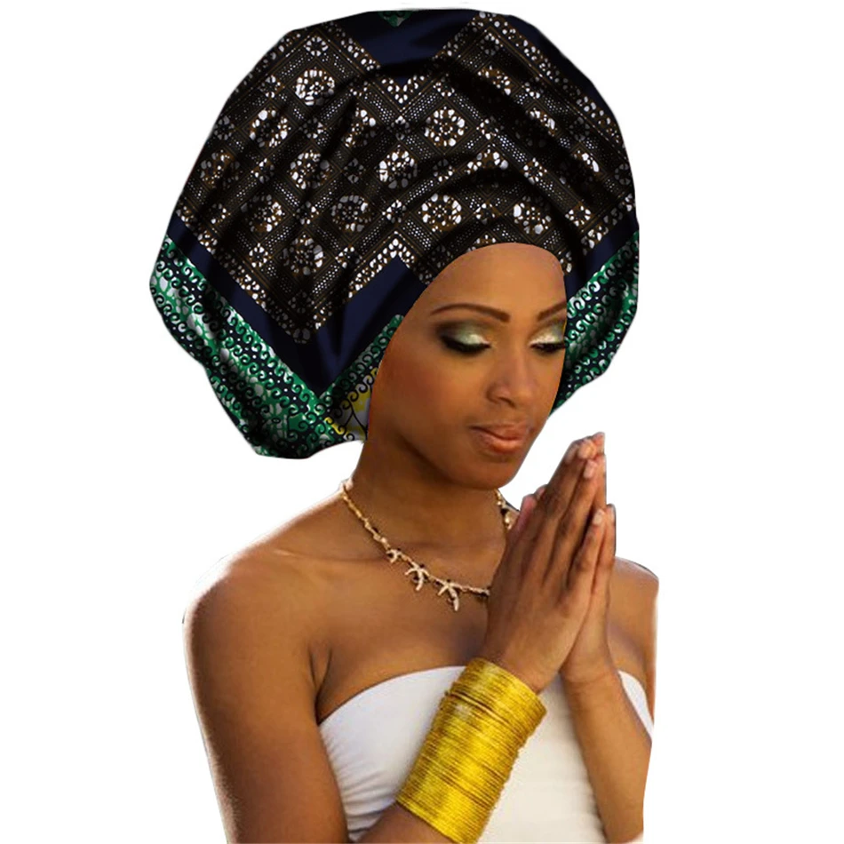 27 цветов, африканская мода, женская повязка на голову, напечатанный богатый Базен, платья,, шарф, нигерийский головной убор, Danshiki, африканская одежда, 50*180 см - Цвет: Color15