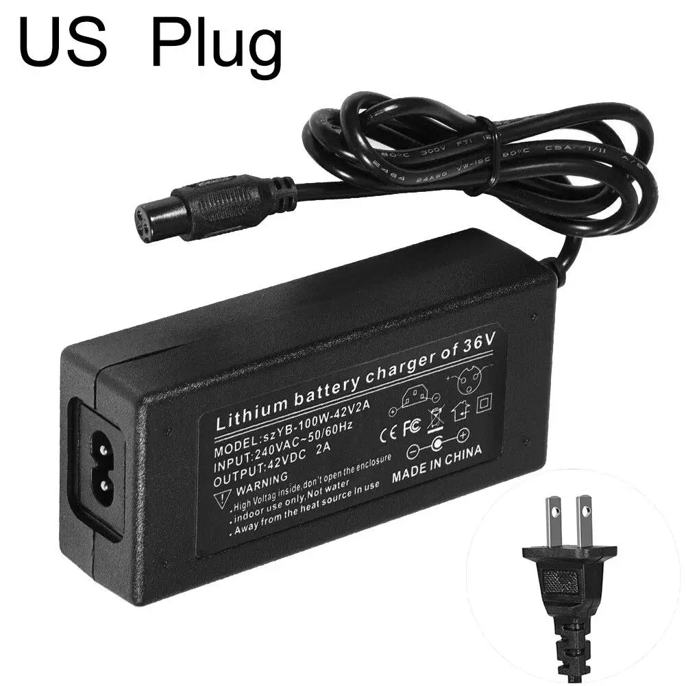 Leyee 42V 2A Universal Power Supply Adaptor Plug Charger For 2 Wheel Self Balancing Hoverboard Scooter Cord