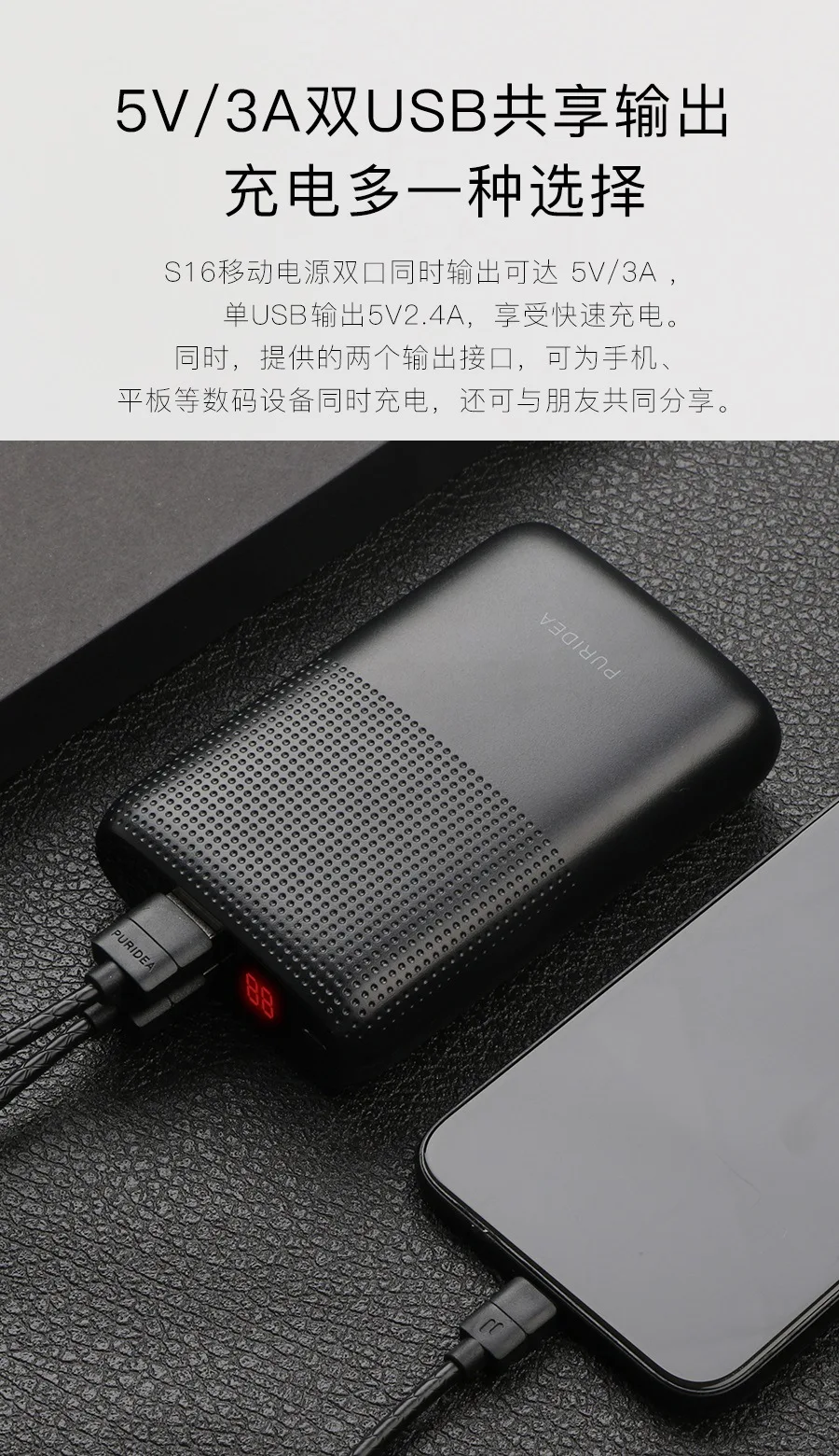 10000 мАч Мини-Банк питания 5 в 3 а с двумя usb-портами, портативное Внешнее зарядное устройство, внешний аккумулятор, быстрая зарядка для Iphone, Xiaomi, LG