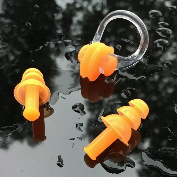 [Nose Clip And Ear Plug] Boxed Waterproof Swimming Earplug Nasal Splint Soft Silicone Adult Children Otitis Media Shampoo Bath