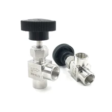 Прямоугольный Регулируемый игольчатый клапан 1/8 ''1/4'' 3/" 1/2" прямоугольный гнездовой G резьба SS304 для воды, газа, масла