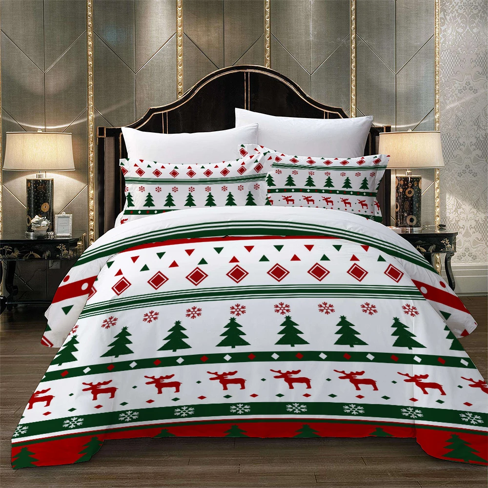 Набор постельного белья с рождественской серией, набор постельного белья с рисунком королевы и королевы, набор постельного белья двойного размера для одеяла Санта Клауса, набор пододеяльников