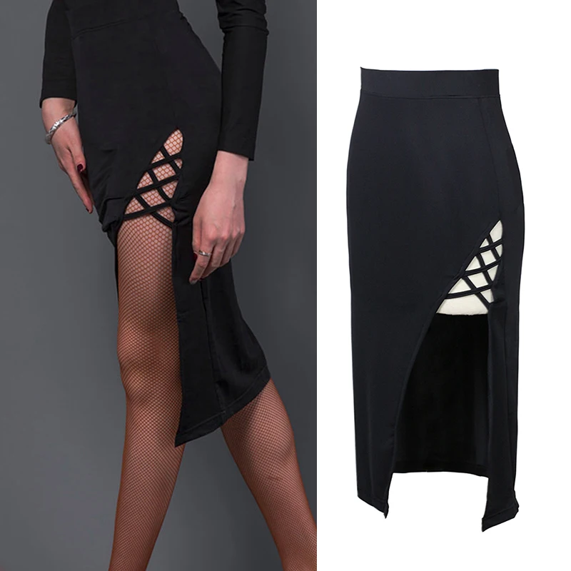 

2019 Latin Dance Skirt For Woman Sexy Slim Skirt S Latino Training Suit Female Professional Ballroom Samba Practice Wear DL4417