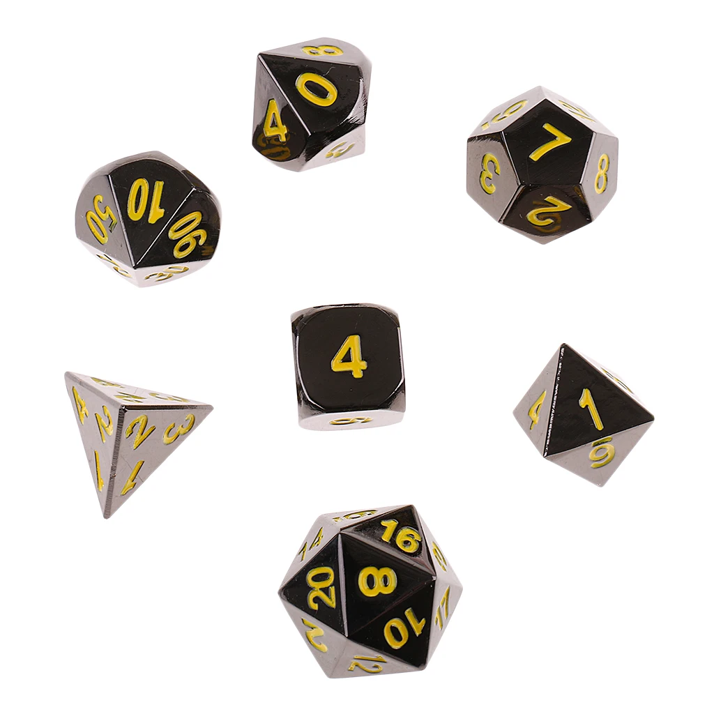 Многогранные кости цифровые кубики из сплава D4-D10 штампы TRPG для MTG вечерние игрушки