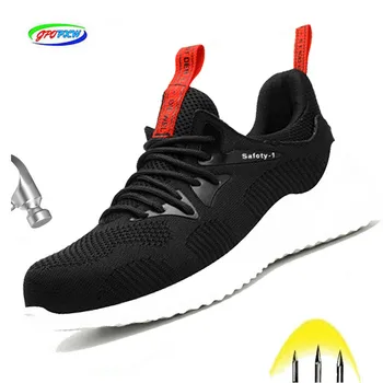 

2019 New Anti-smashing Anti-piercing Safety Shoes Breathable Mesh Work Shoes Ultra-light Wear-resistant Casual Sports Shoes