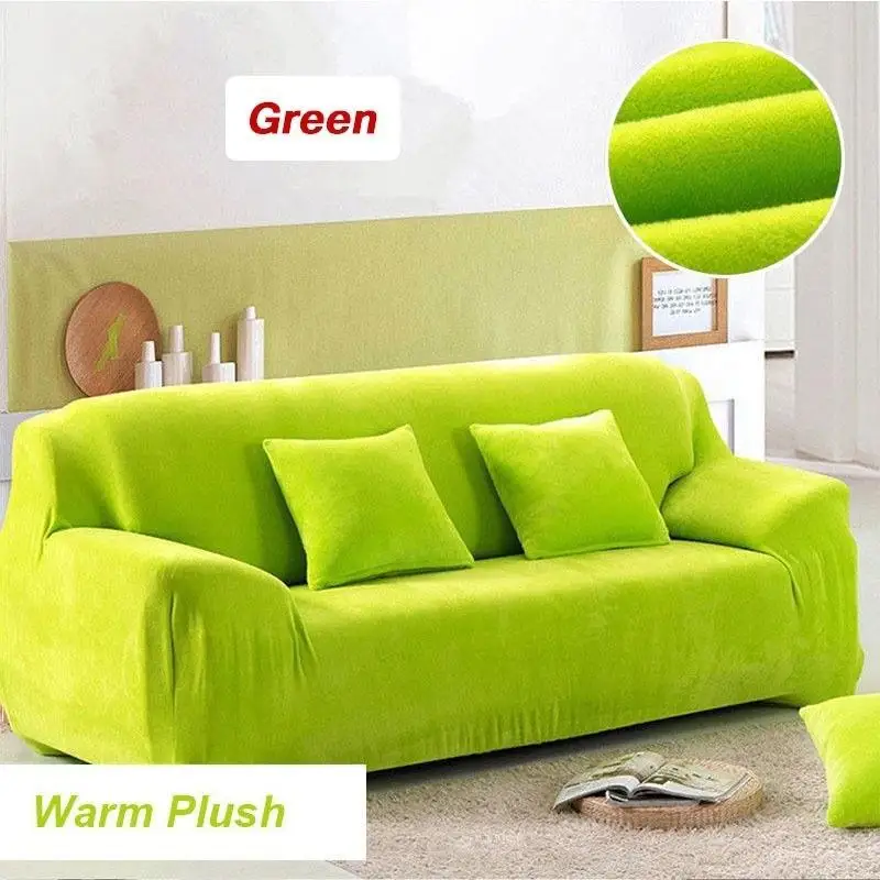 Green 1-4 Seaters Thick Plush Recliner Sofa Covers Love Seat Retro Recliner Stretch Sofa Cover Set Soft Elastic Couch Slipcovers All-i - Цвет: Green