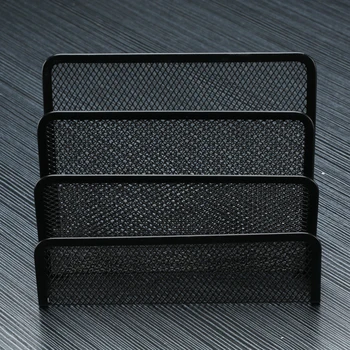 

Practical Office School Metal Mesh Document Multi-functional Black Easy Storage Desk Organizer 3 Layers File Holder Space Saving