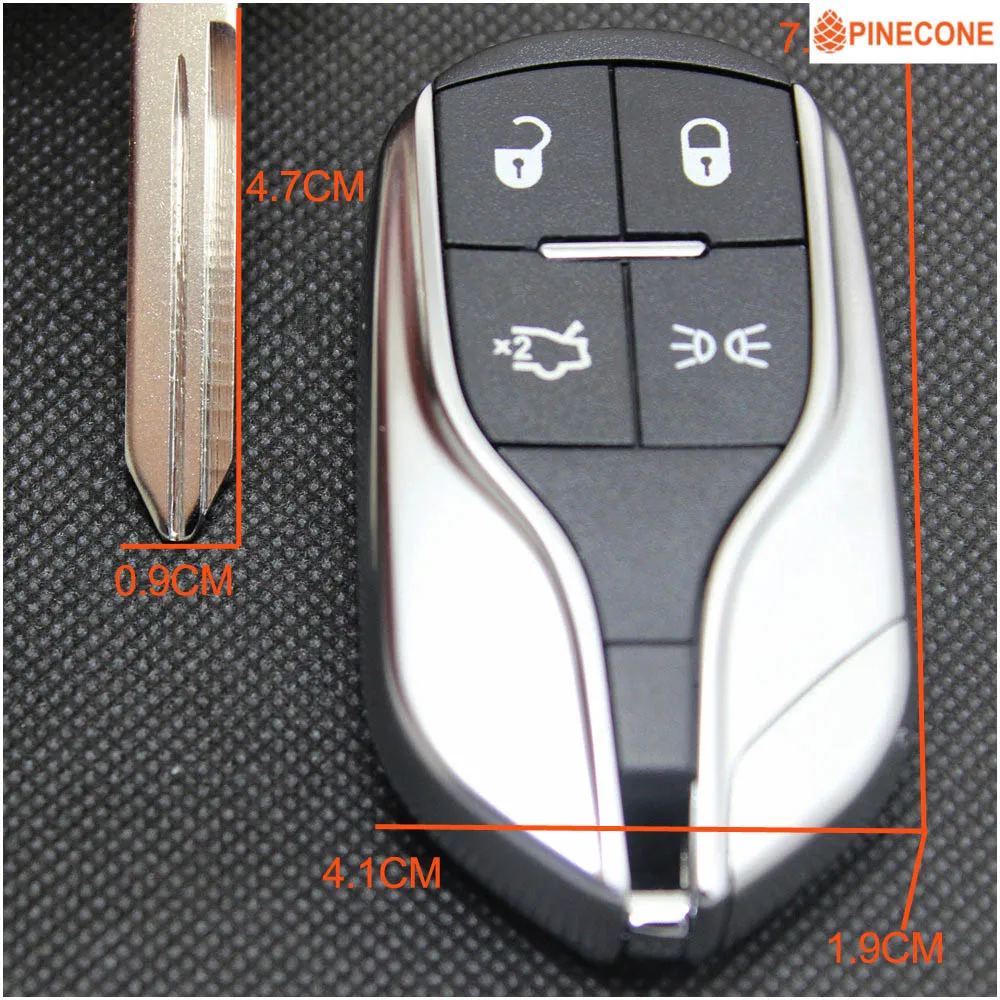 Чехол для ключей PINECONE для Maserati Ghibli LEVANTE QUATTROPORTE, 4 кнопки, пульт дистанционного ключа, чехол с Ucut Blade, 1 шт