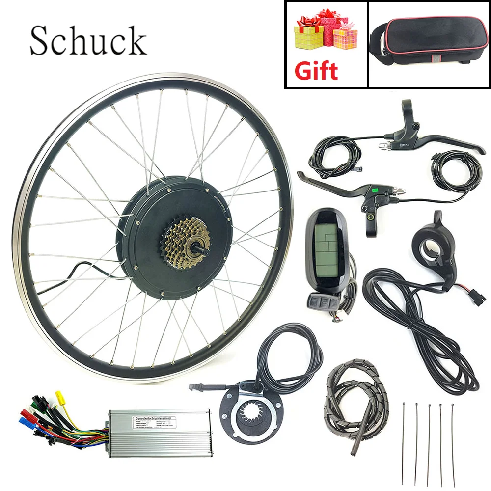 

Schuck Electric Bike Kit 48V1500W REAR FLYWHEEL Electric Bicycle Powerful Brushless toothless Motor has LCD6 display